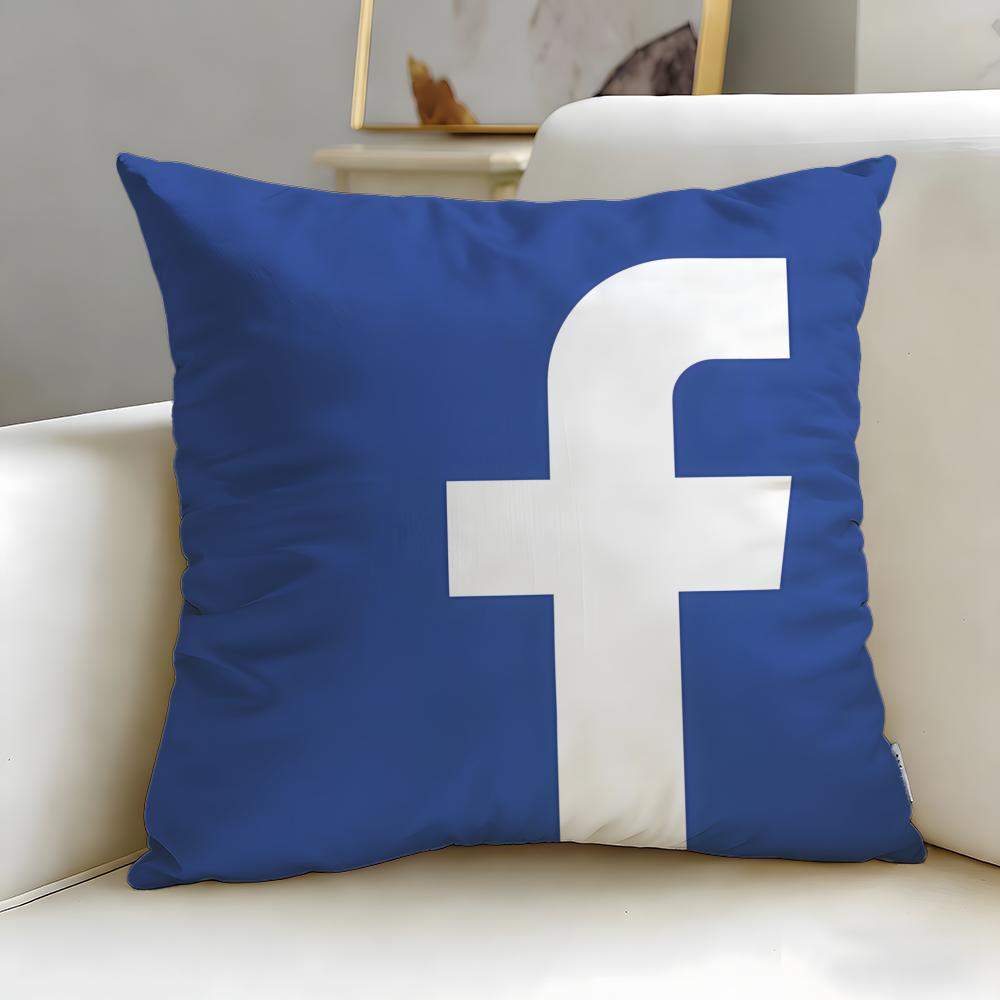 Popular Social Platform Facebook Cushion Cover Soft & Easy-Wash Pillow Case – Versatile for Couch, Bed, Travel and Office