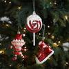 Santa Claus Snowman Hanging Ornaments Shiny Red Merry Christmas Decor  Gift Package