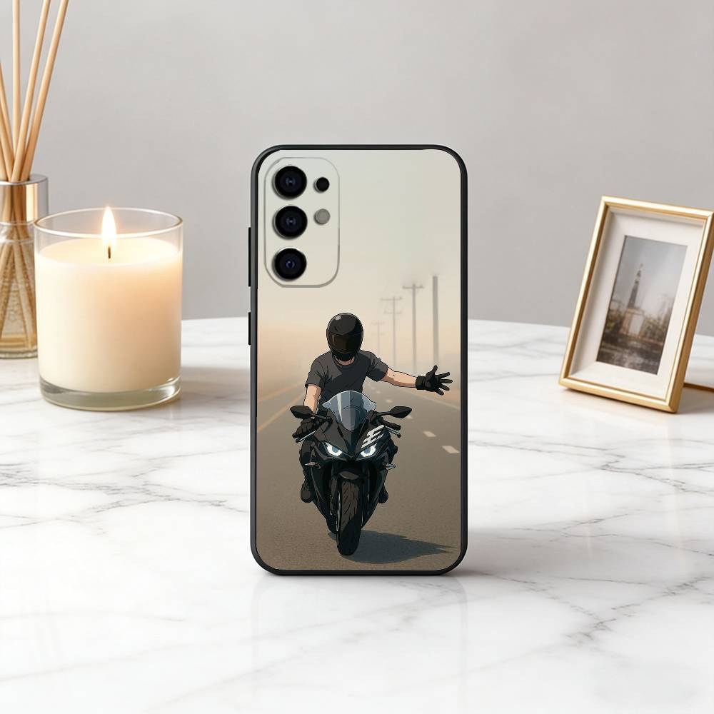 

M-Motorcycle Cool R-Rider MR Phone Case Black Silicone Soft For Samsung S25,S24,S21,S22,S23,S30,Ultra,S20,Plus,Fe,Lite Samsung S22plus5G