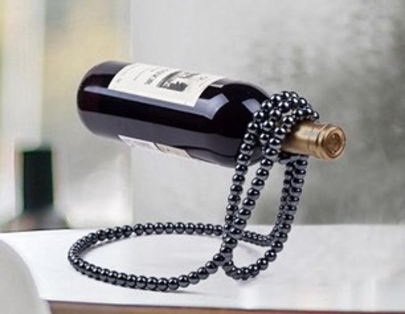 Stylish Floating Wine Mount Modern Pearls Wine Display Holder and Storage Stand X3UC