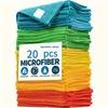20Pcs Microfiber Cleaning Cloth Reusable Super Absorbent Dish Towels Non-Scratch Rags For Kitchen Housekeeping