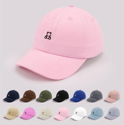 Cartoon Bear Baby Baseball Cap Cute Solid Color Toddler Sun Hat with Ears Summer Adjustable Kids Boy Girl Peaked Cap