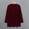 Spring Autumn Women's Plus Size Velvet Blouse Loose Embroidered Long Sleeve Pullover Blouse