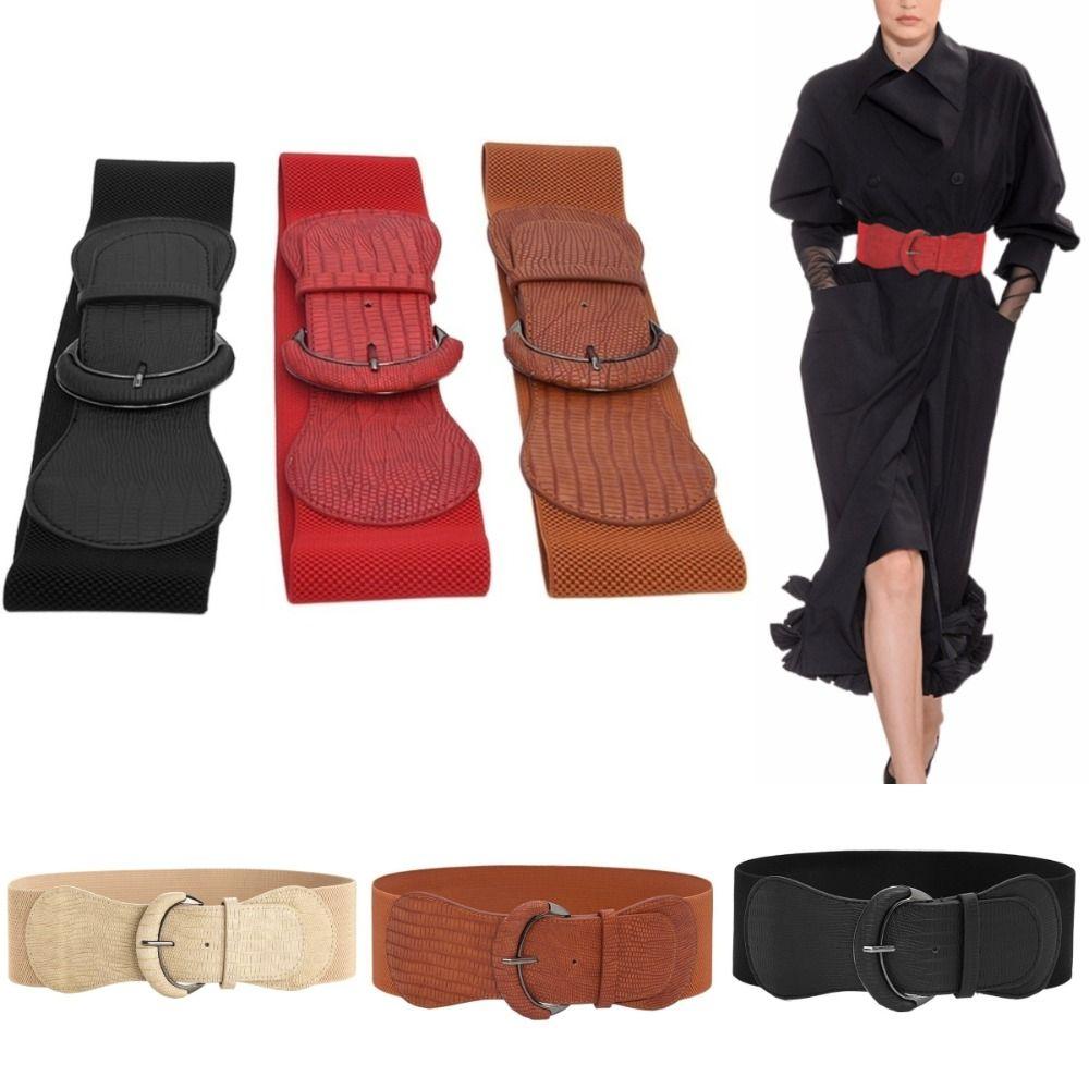 Trendy Design PU Wide Belts Bright Color Pin Buckle Belt Fashion Belt  Women's Wear