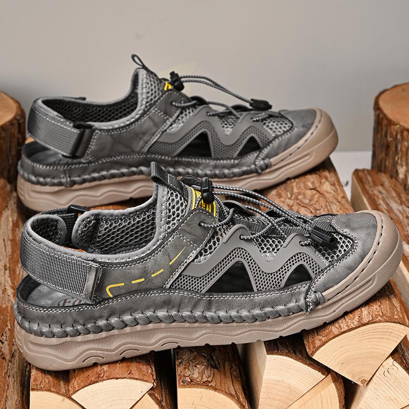 New Men's Sandals Summer Breathable Mesh Sandals Men's Outdoor Casual Lightweight Beach Sandals Fashion Large 39-46