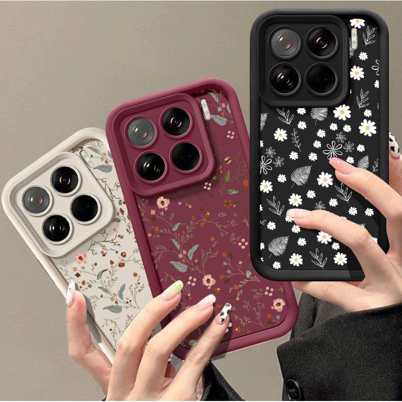 Flower Leaves Plant Pattern Case For Xiaomi Redmi 15C 15 14C 13C 12C A5 Note 12 13 14 Pro Plus 5G 4G 10 11 11S Shockproof Cover