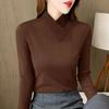 Autumn Winter Fleecing Matching Basic Tops Half High Collar Shirt And Blouse Long Sleeve T-shirt for Women Sweet Elegance Blouse