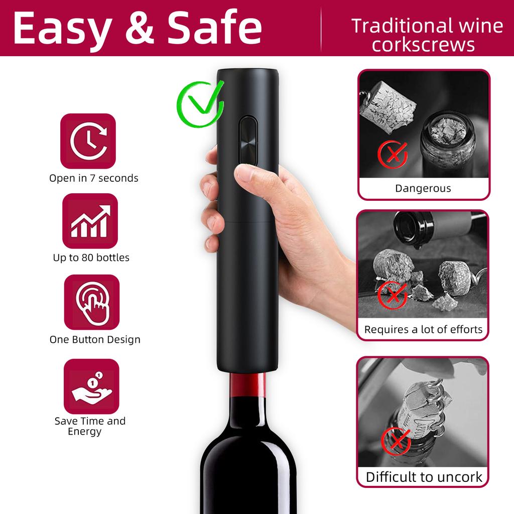 Electric Wine Bottle Opener Automatic Red Wine Corkscrew Wine Opener Wine Battery Bottle Opener Tools Kitchen Products