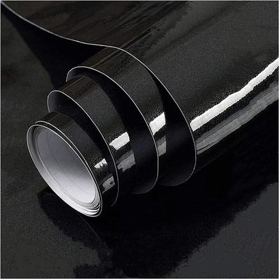 Black Glossy Vinyl Wallpaper for Walls In Waterproof Wall Stickers Bathroom Table Kitchen Adhesive Sticker for Furniture Decor
