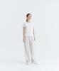 WHOLOVESART [Summer Fabric Added] Unisex Semi-Wide Elastic Waist Slacks Ivory
