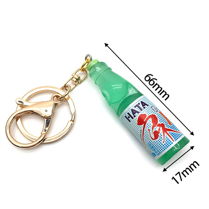 1 Piece Cute Creative Miniature Soda Drink Charm Mini Dollhouse Ornament Simulation Japanese Marbles Bobble Soda Keychain