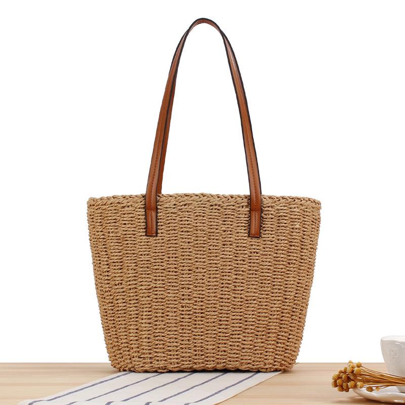 

Minimalist French-Style Large-Capacity Woven Bag - Retro Fashion for Daily Commute верблюд