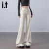 Izzue It Women's High-Waist Slim Flare White Jeans