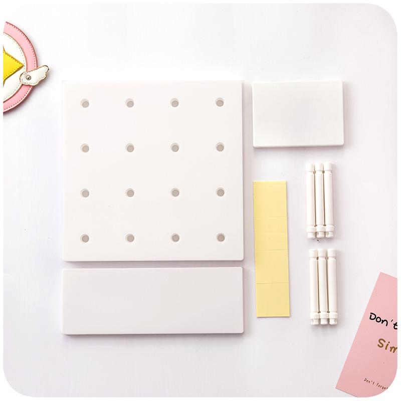 Assembly Wall-mounted Hole Board Wall Shelf Free Punching Hanger Bookshelf Figure Display Shelves Stand Bedroom Desk Wall Storage Holder