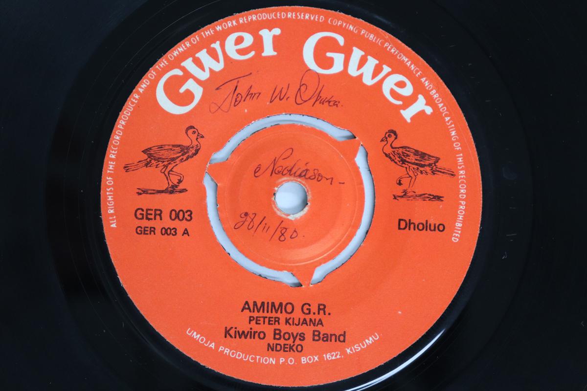 

7inch Record KIWIRO BOYS BAND - Amimo G.r. / Conslate J.b. GER003 GWER GWER Kenya World Music Used