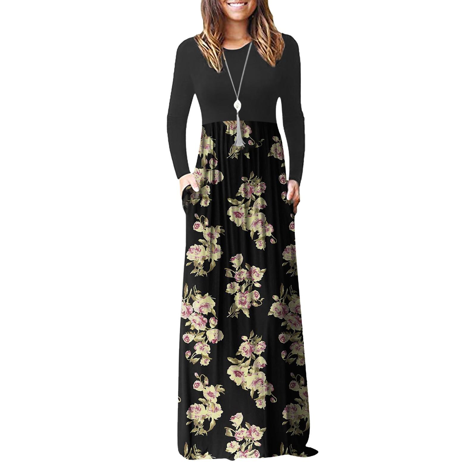 

Женская мода с градиентным принтом и длинными рукавами, карманами, спагетти, макси-платье L жёлтый