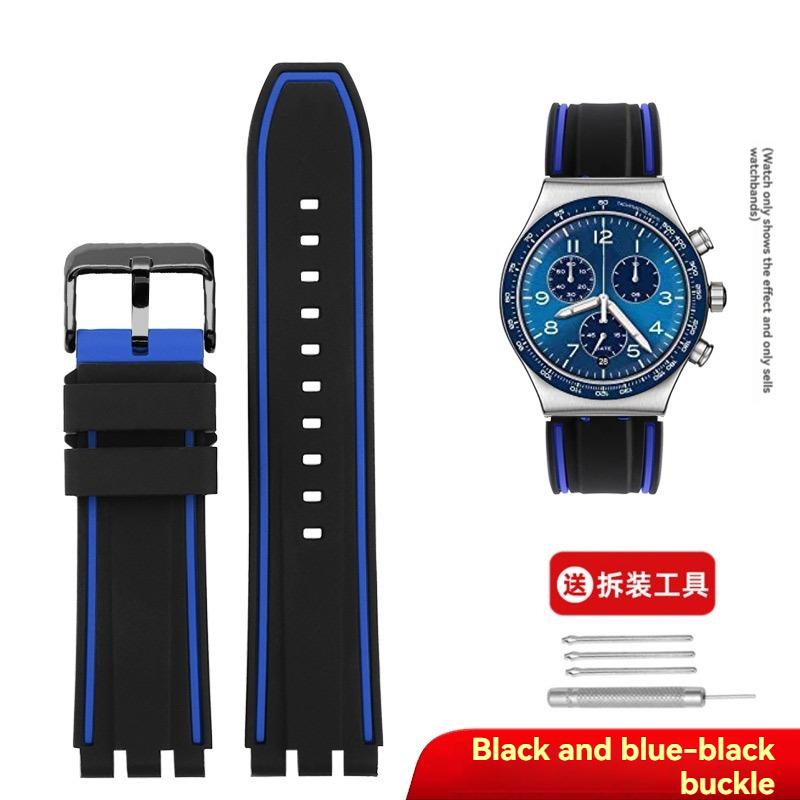 

19 мм 20 мм 21 мм Ремешок для Swatch Силиконовый Наружный Спортивный Ремешок YVS400 YVS451 YVB404 Браслет Мужской Женский Цепочка для часов 21mm