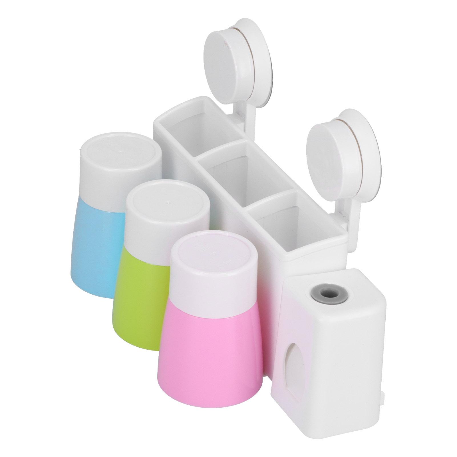 

Toothbrush Holder Set Wall Mounted Family Multifunctional Toothbrush Organizer with Suction Cup