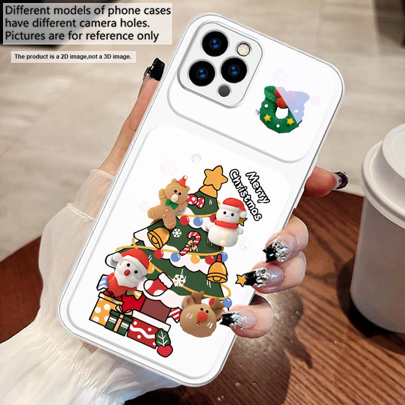 Cartoon-Weihnachtsbaum Für iPhone 17 Air 16 E 15 14 13 Plus 12 mini 11 17 Pro Max XR Xs Max 16E 7 8 Gehärtetes Glas Handyhülle