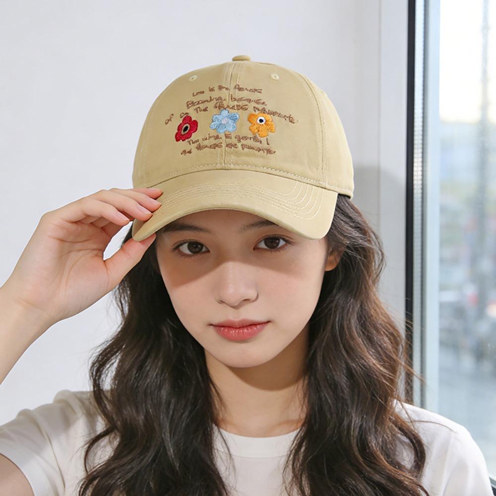 Flower Embroidery Baseball Cap Multicolor Sunshade Hat Fashion Sports Hat  Casual Outdoor