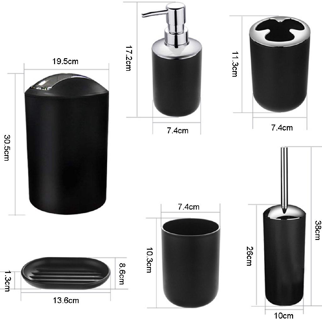 6 In 1  Bathroom Wash Set Bathroom Plating Six Sets of Soap Dispenser/Toothbrush Holder/Glass/Soap Box Bathroom Supplies