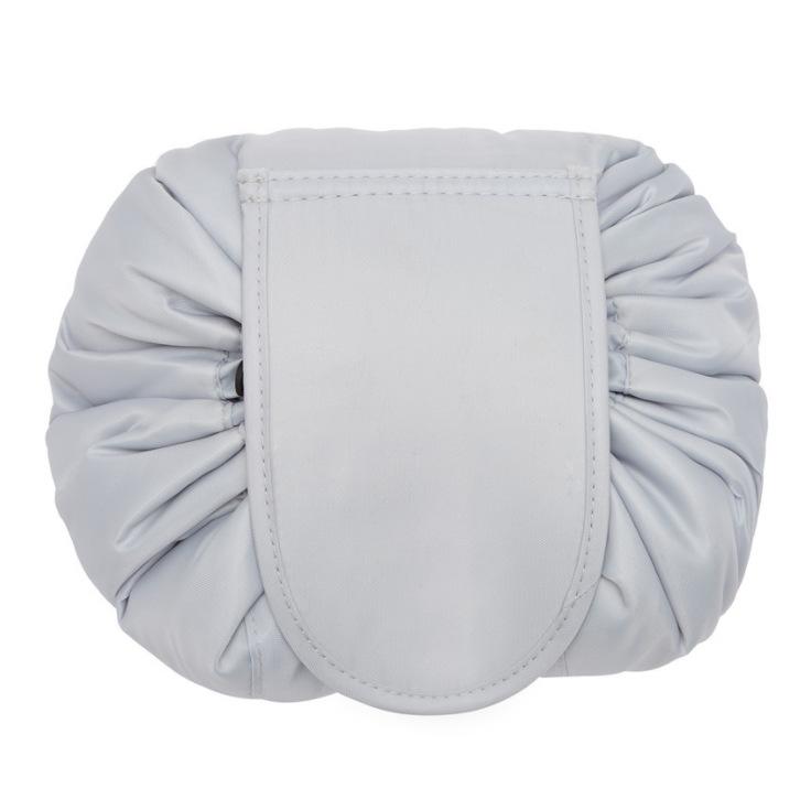 Lady Travel Cosmetic Bag Lazy Lay Flat Organizer Bags Travel Toiletry Cotton Jewelry Pouch Drawstring Makeup Bag