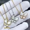 High-End Butterfly White Mother-of-Pearl Diamond Clavicle Necklace