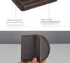 Leather & Stainless Steel Business Card Holder - Half Round Design 03