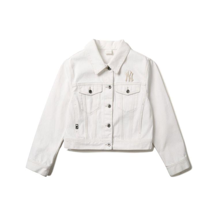 New MLB Denim Jackets Unisex Ivory White 31DKW1111-50I