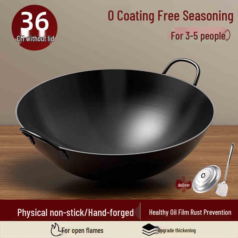 Traditional Thickened Wrought Iron Wok