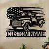 Arte de Pared de Metal de Camioneta Americana Retro Decoración Rústica de Granja Personalizada