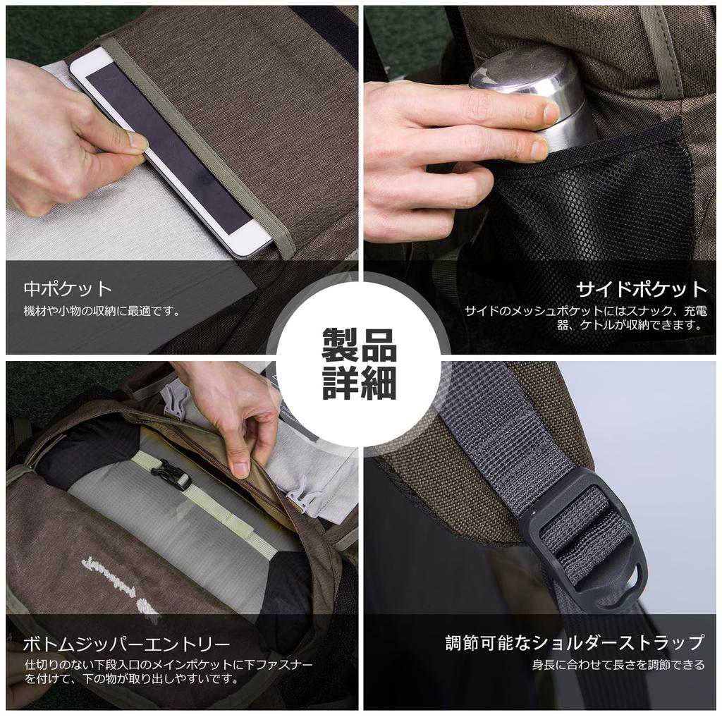 MOUNTAINTOP 40L Lightweight Hiking Backpack with YKK Waterproof Camping Hiking Large Capacity for Outdoor Women and Travel Zipper, Backpack, Rucksack,