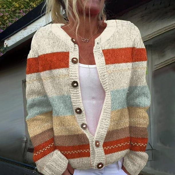 Women's Faux Wool Sweater: Winter 2025 Ancient Tribe Totem Print with Buttons