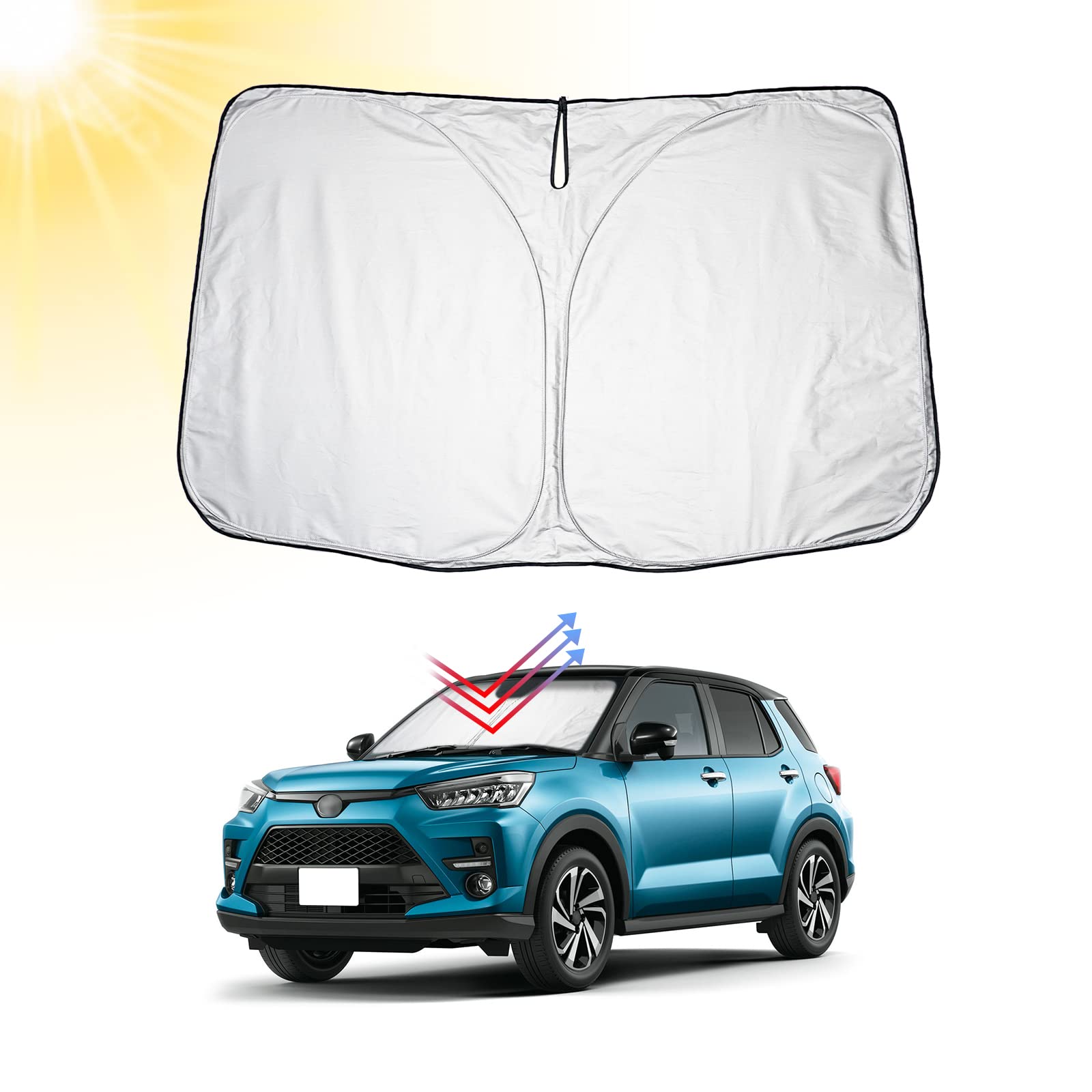 

BIBIBO Rise Эксклюзивный солнцезащитный козырек для модели Toyota Rise A200 Эксклюзивный солнцезащитный экран на лобовое стекло автомобиля, разработанный для автомобиля, легко устанавливается и складывается