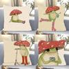 1pc Funny Plants Mushrooms Retro Pillow Case Square Bedroom Sofa Leisure Comfort Cushion Car Living Room Home Decoration