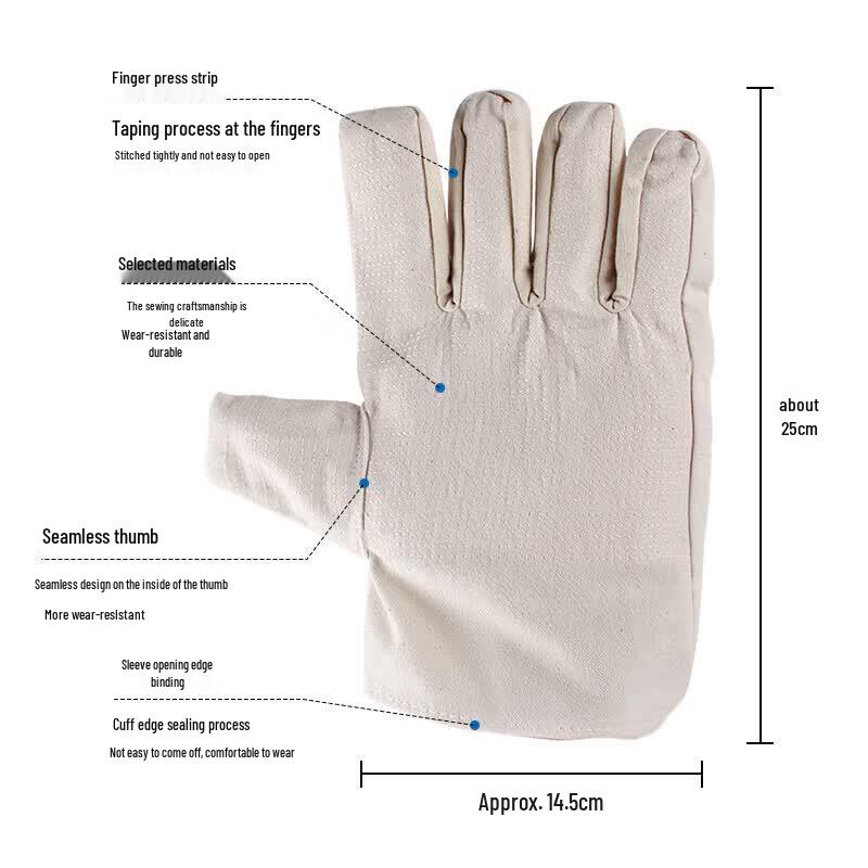 JIAQILI FA300 Heavy-Duty Cotton Canvas Work Gloves