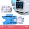 EKG-7-Stufen-Lineal zur Interpretation von Elektrokardiogrammen, transparente EKG-Linealkarte, EKG-Taschentool, tragbares Elektrokardiogramm-Referenzhandbuch für Studenten