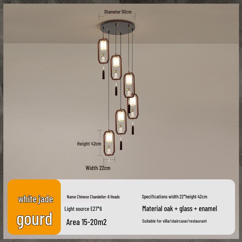 Modern Chinese Spiral Chandelier for Duplex Villas and Restaurants