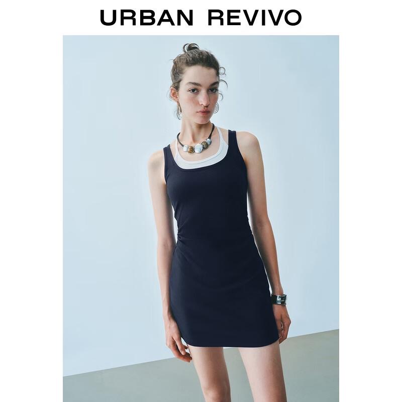 UR 2025 Podzimní Patchworkové Minišaty s Vázáním za Krk