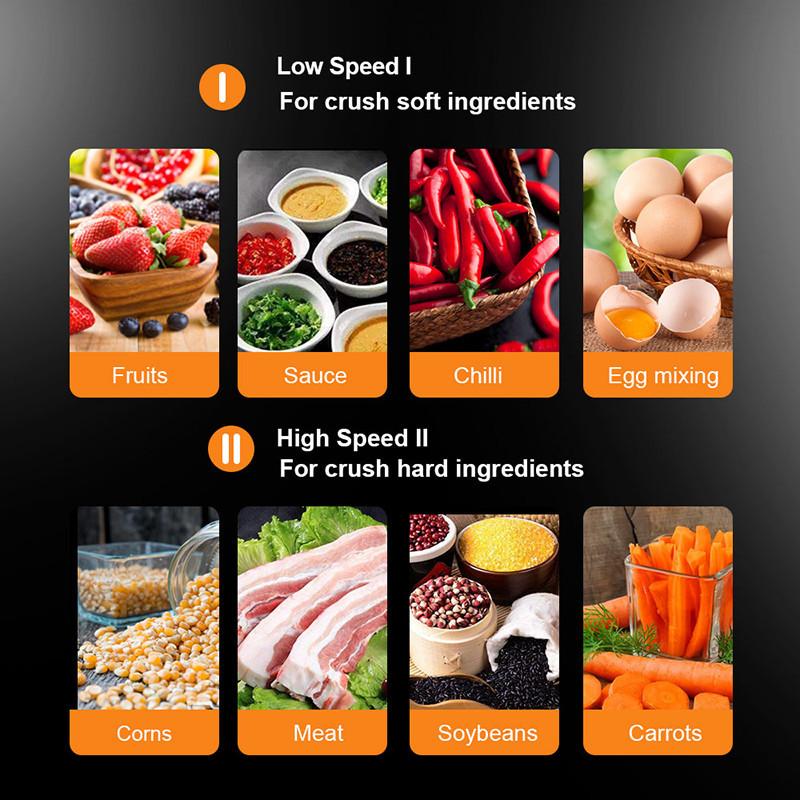 Tocător de carne electric 2L Tocător din oțel inoxidabil Procesor de alimente Aparat pentru piure de usturoi Blender Capacitate mare Râșniță de bucătărie