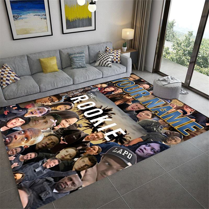 Custom Name The Rookie Carpet Rug for Living Room Bedroom Home Sofa Decoration,Kids play Non-slip Floor Mat