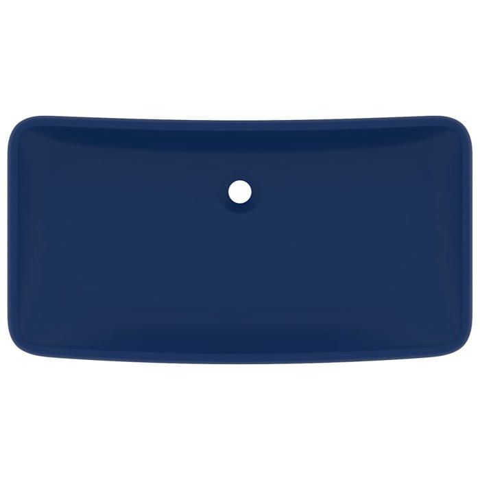 VidaXL Lavabo de Luxe Rectangulaire Vasque à Poser de Toilette Lave-mains de Salle de Bain Salle Cosmétique Maison Bleu 146957