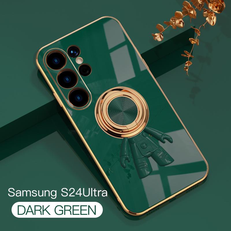 Samsung Lüks Kare Kaplama Kılıf Samsung Galaxy S23 S24 S22 S20 Ultra S23Plus S22 Halka Tutucu Darbeye Dayanıklı Kılıf