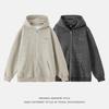 Vintage Color Block Striped Zip Up Hooded Cardigan Sweatshirt Loose Casual Men Warm Outerwear