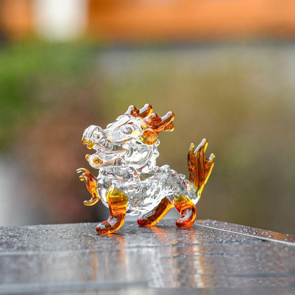 Table Ornaments Crystals Dragon Figurine Glass Dragon Statue Cute Dragon Miniature  Home Decor