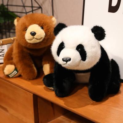Kawaii Comfort Soft Animal Plush Throw Pillow Polar Bear Brown Bear Panda Lying On The Stuffed Animal Doll Pillow Decorate Room