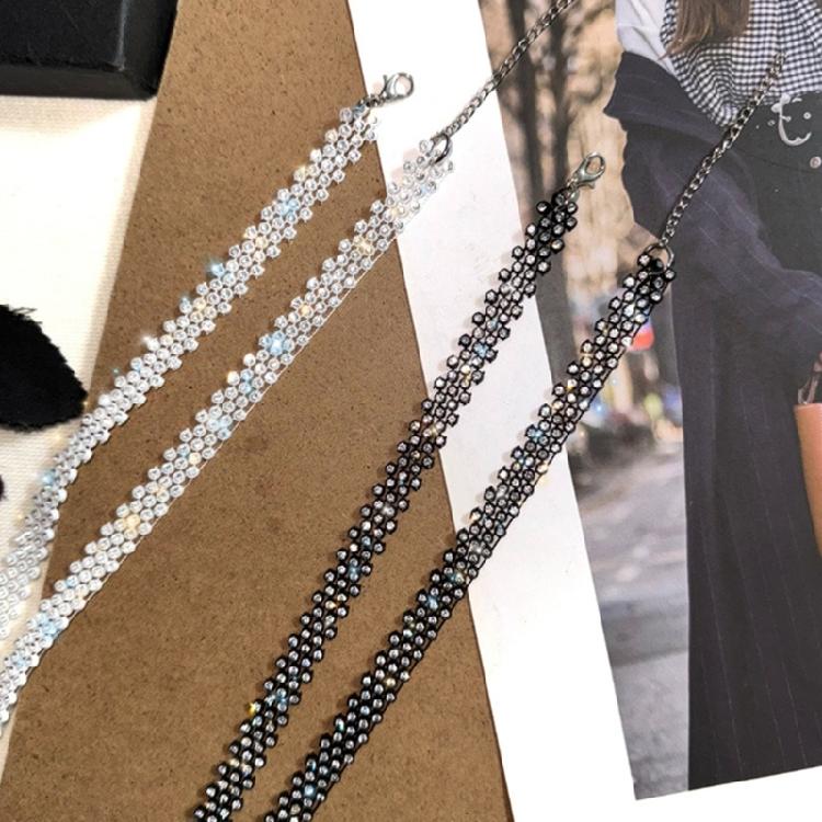 Fashionable Necktie Necklace Encrusted Crystal for Actor Actress Stage Shows Meetings Dinners Celebrations