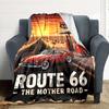 1PC Route 66 Blanket, Throw For Sofa, Bed, Travel, Camping, Livingroom,
