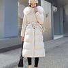 Down Jacket Women's Winter Long Cotton-padded Over The Knee Korean Loose Thickened Solid Color Padded Jacket