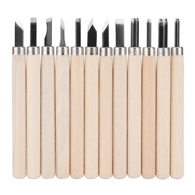 12Pcs Wood Carving Tool Set 55# Steel Sculpture Knife with Storage Box for Soft Materials